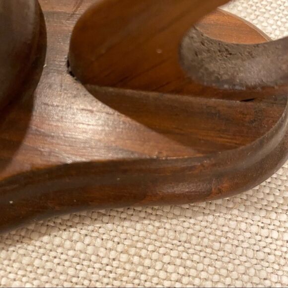 Vintage Wood Candle Holder with Finger Loop Rustic Primitive Farmhouse Decor - Picture 7 of 12